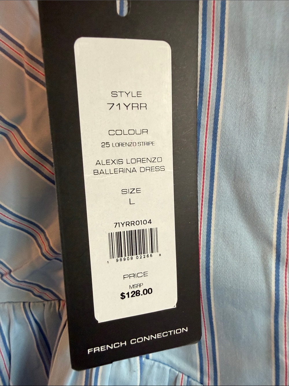 French Connection Light Blue Striped Mini Dress - Picture 4 of 10
